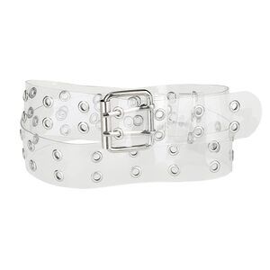 9833 Womens Clear Waist Belts, Plus Size Grommet Transparent Pin Buckle